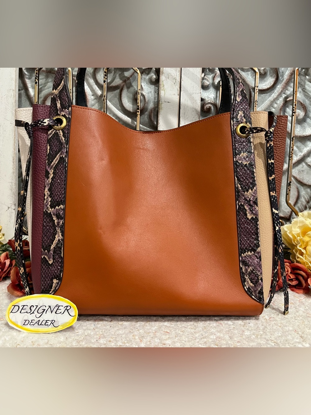 COACH Harmony Snakeskin Colorblock Hobo Shoulder bag 76418 VGC! - Picture 7 of 15